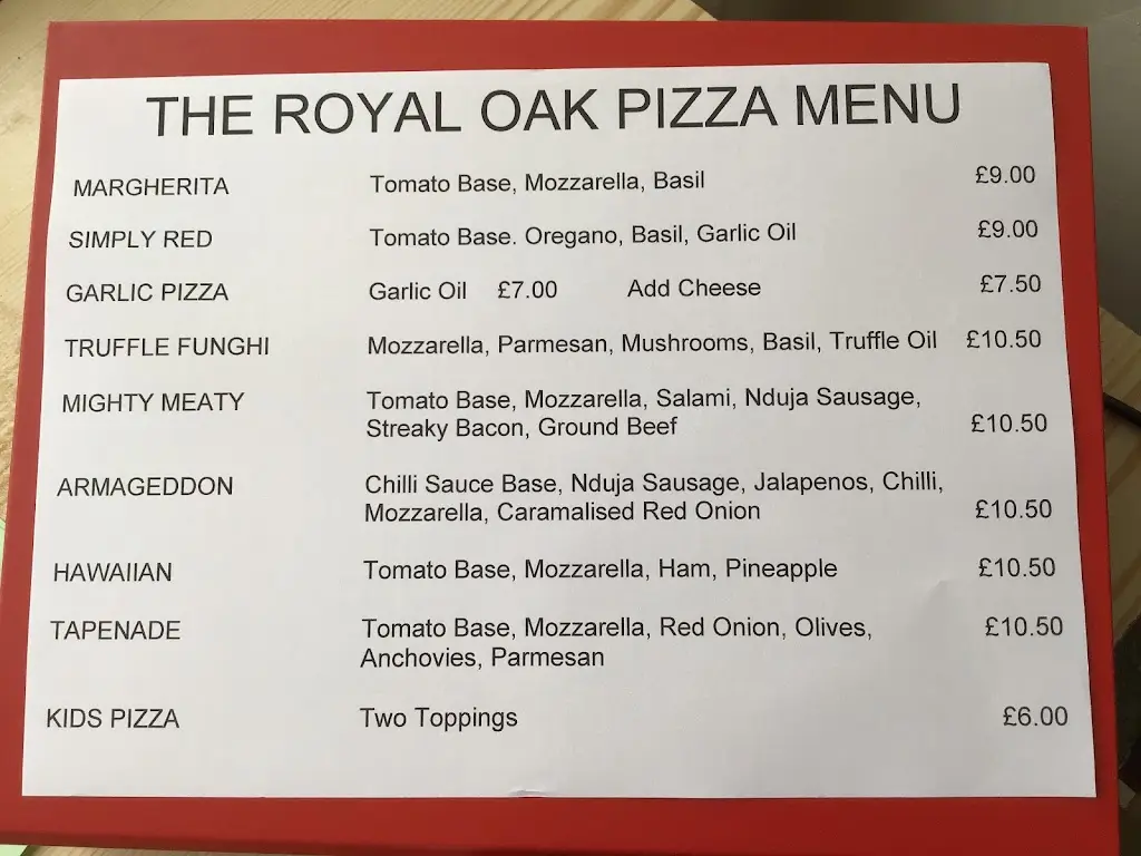 Menü_The Royal Oak_Porlock_Bild_1