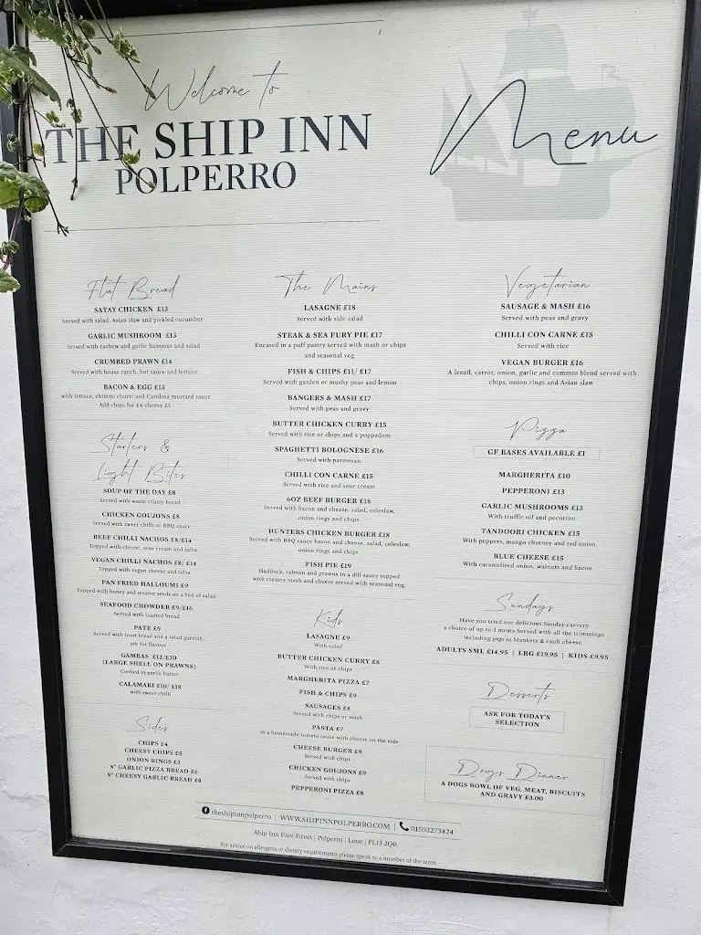 Menu_The Ship Inn_Polperro_image_1