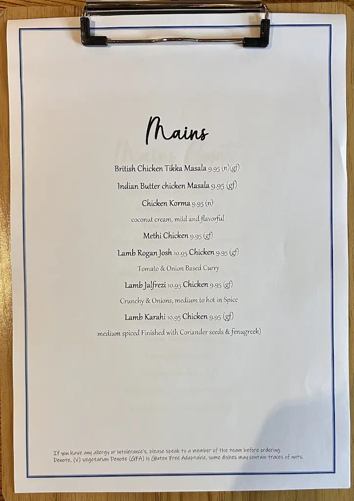 Menu_The Three Crowns_Barrow upon Soar_immagine_2