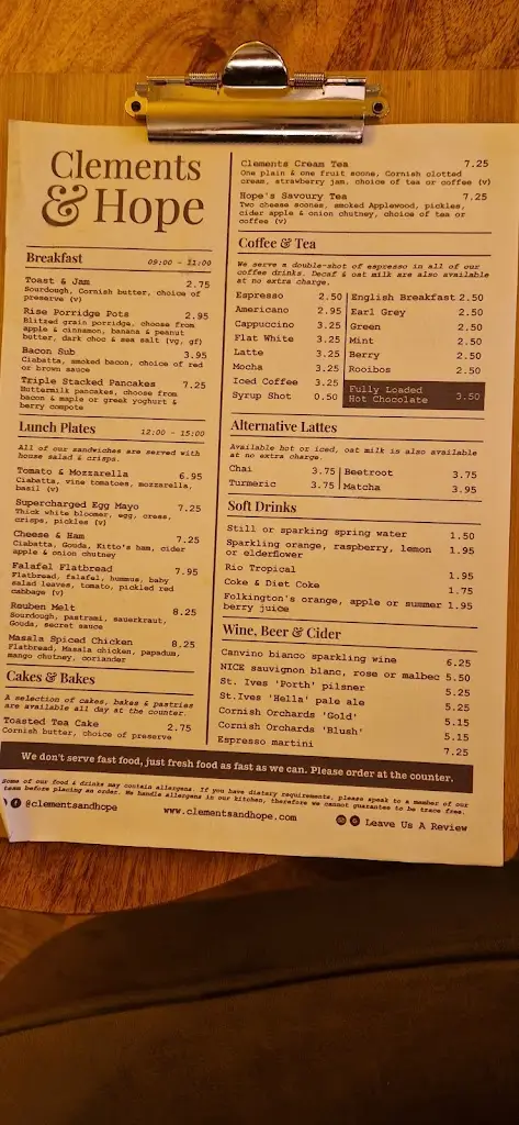 Menu_Clements & Hope_Polperro_image_4