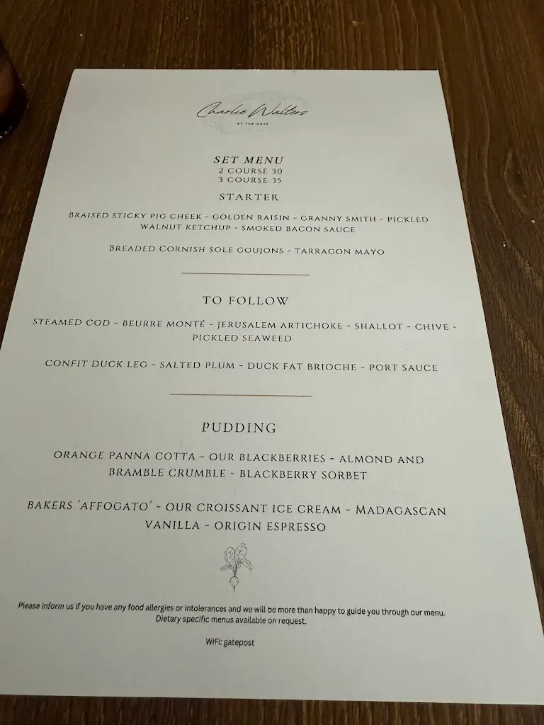 Menu_Charlie Walters at The Gate_Polperro_image_2