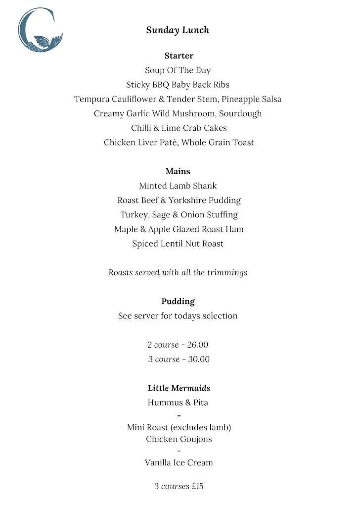 Menu_Coso At The Mermaid_Prescot_image_4