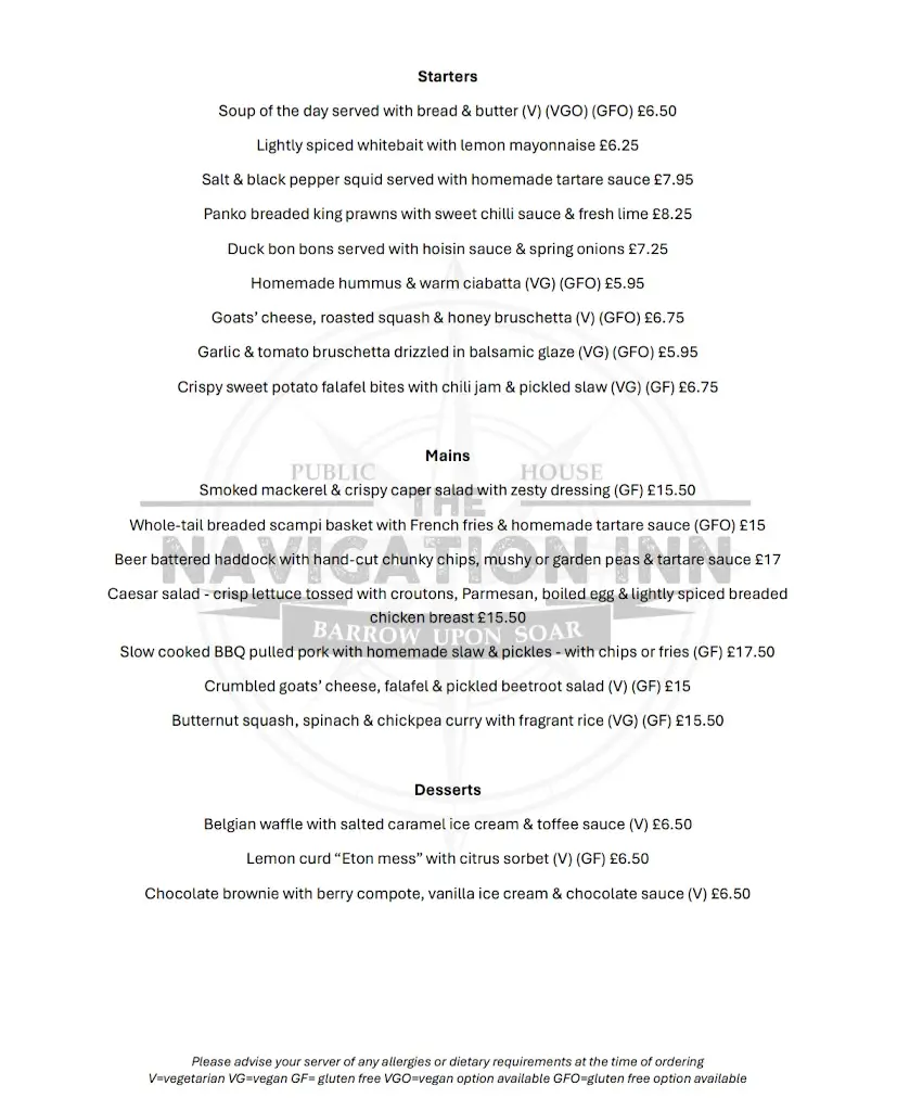 Menu_The Navigation Inn_Barrow upon Soar_image_2
