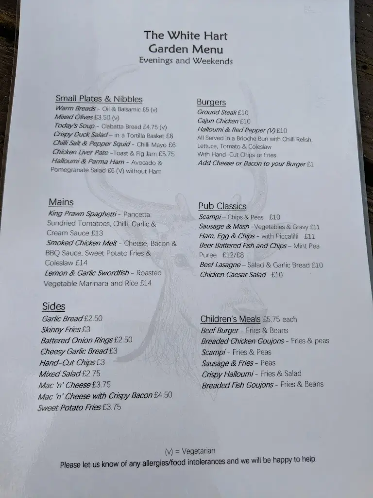 Menu_The White Hart_Puckeridge_image_2