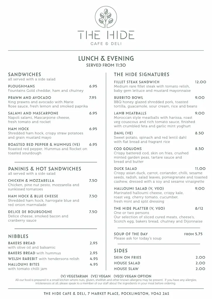 Menu_The Hide Cafe & Deli_Pocklington_image_1