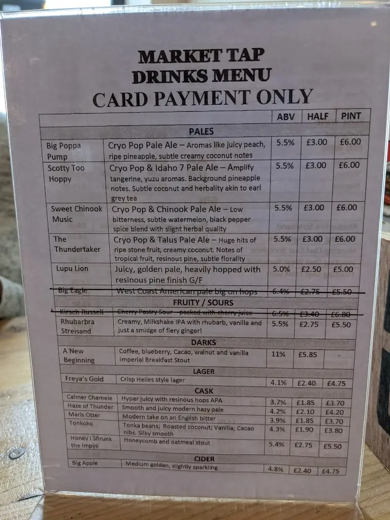 Menu_The Market Tap_Pocklington_image_2