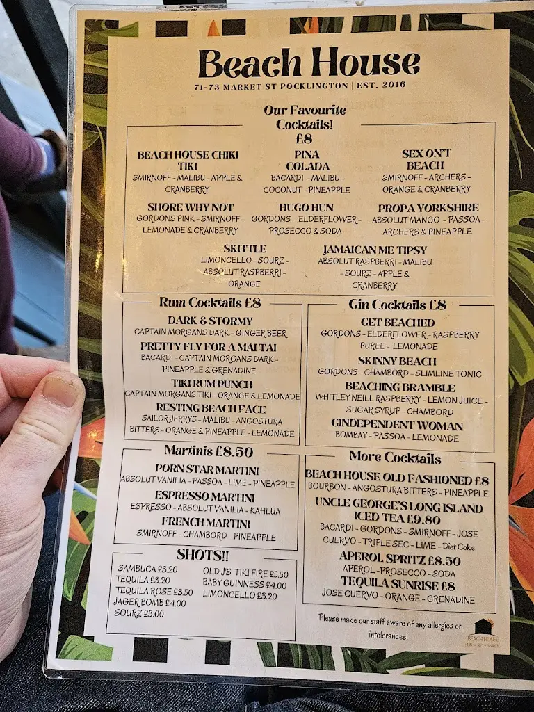 Menu_Beach House_Pocklington_image_1