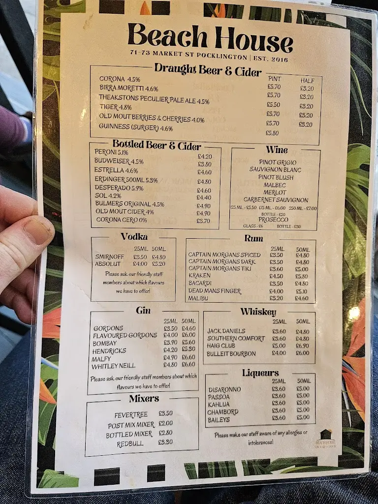 Menu_Beach House_Pocklington_image_2