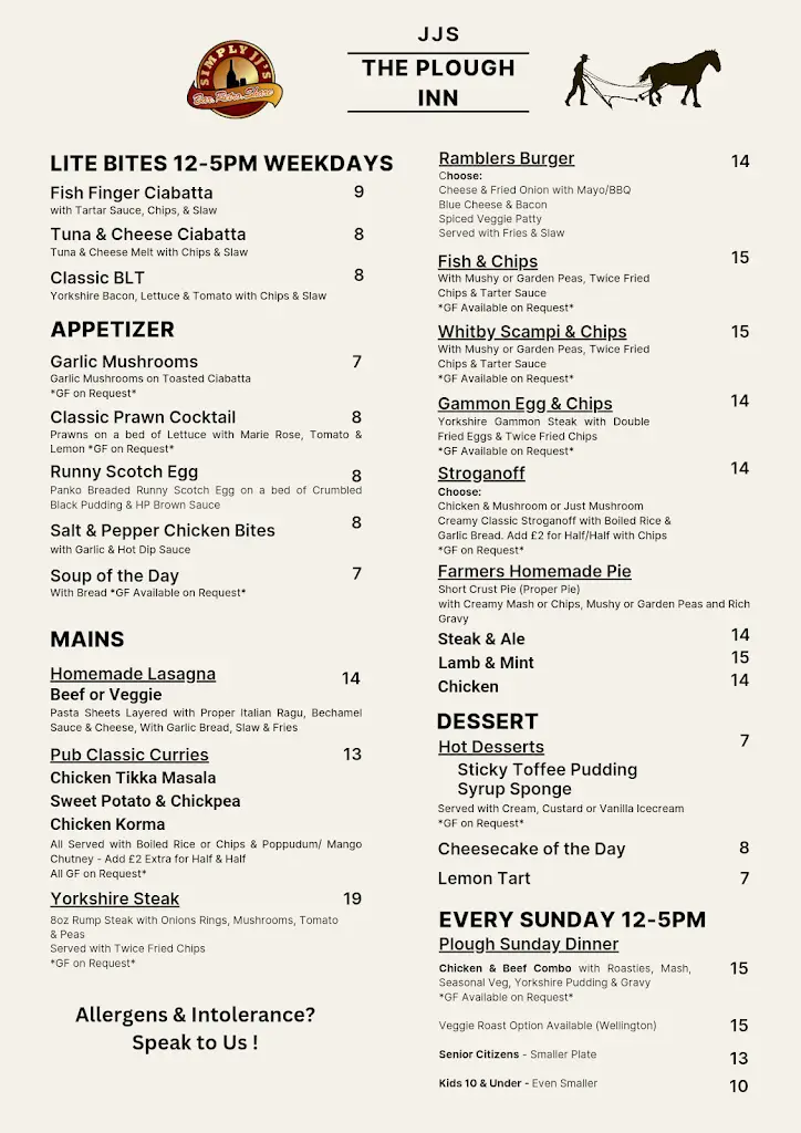 Menu_The Plough Inn_Pocklington_image_1