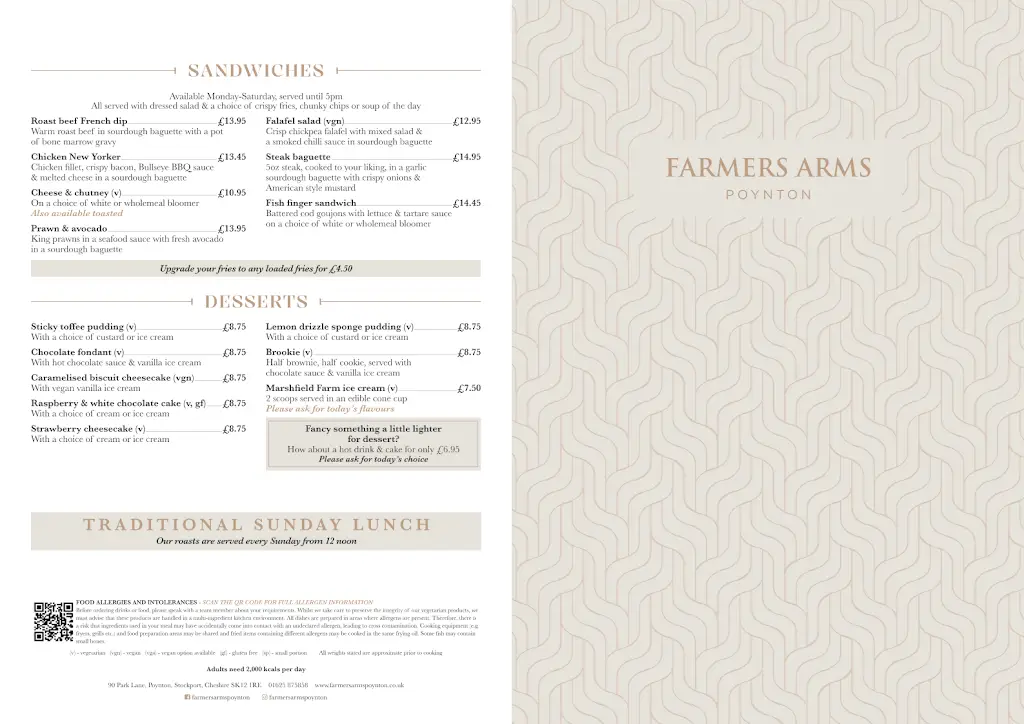 Menu_Farmers Arms, Poynton_Poynton_immagine_1