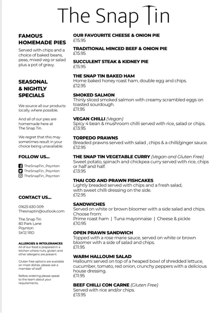 Menu_The Snap Tin Bar_Poynton_image_1