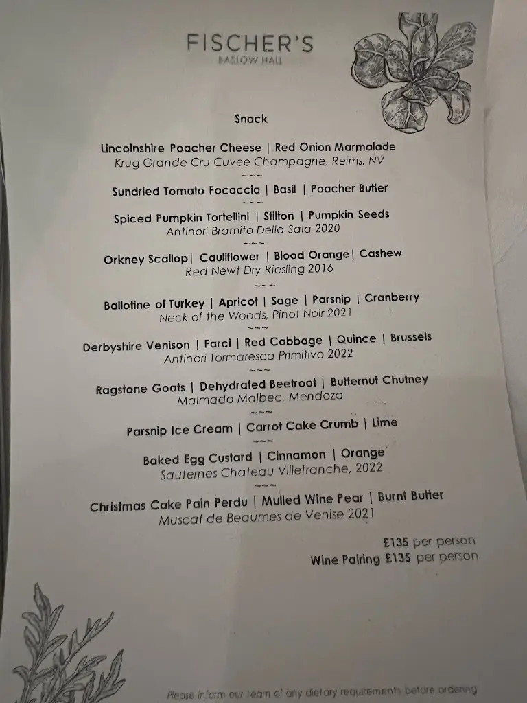 Menu_Fischer's Baslow Hall_Baslow_image_4