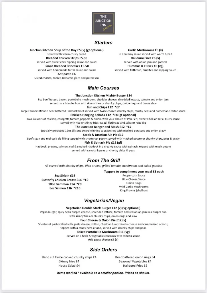 Menu_The Junction Inn_Queensbury_image_1