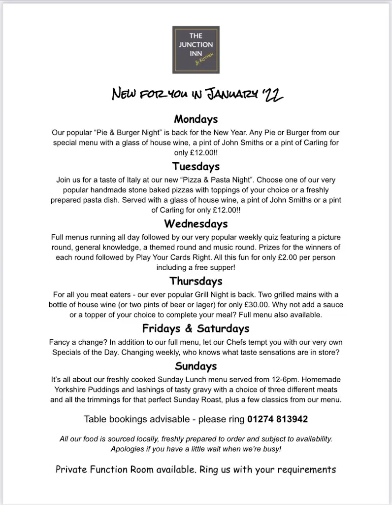 Menu_The Junction Inn_Queensbury_image_3