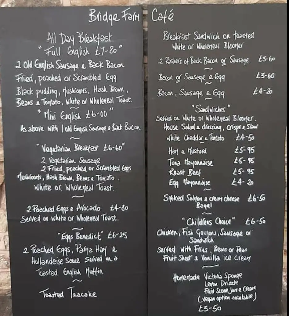 Menu_Bridge Farm Café_Rainford_image_1