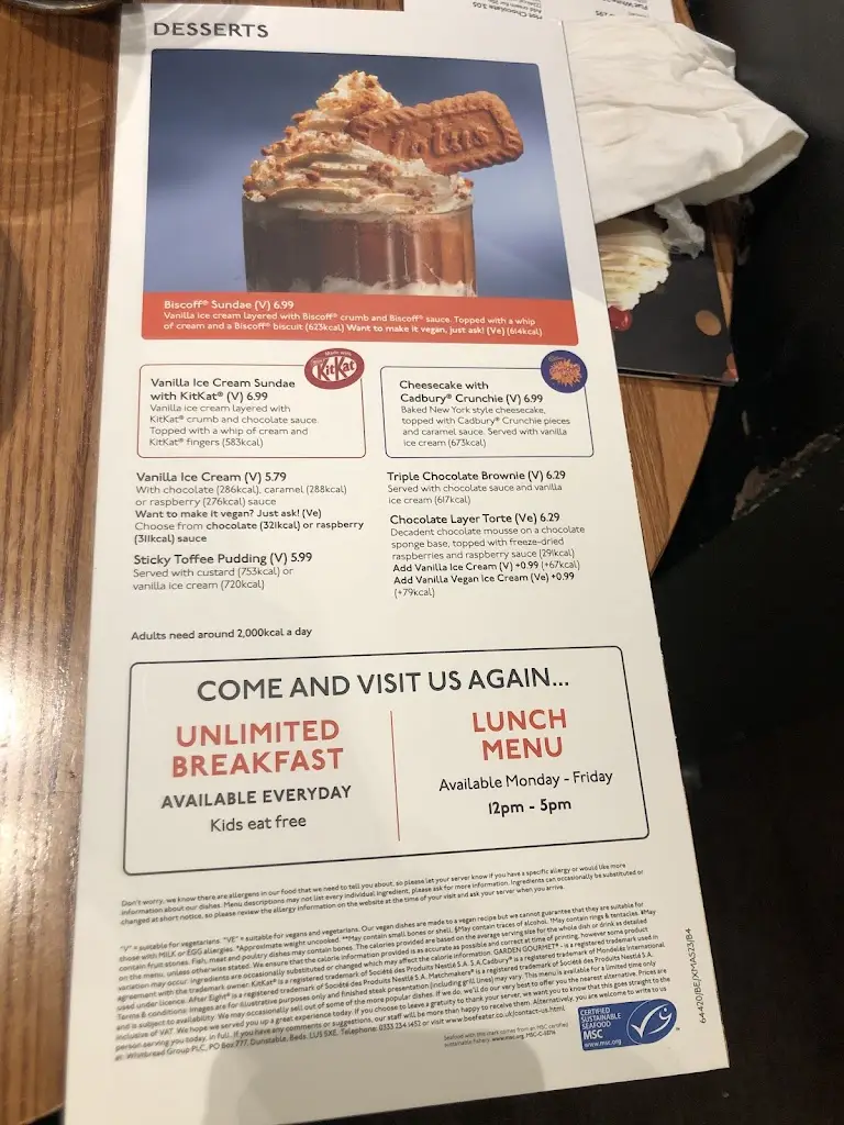 Menu_Manor Farm Beefeater_Rainham_image_1