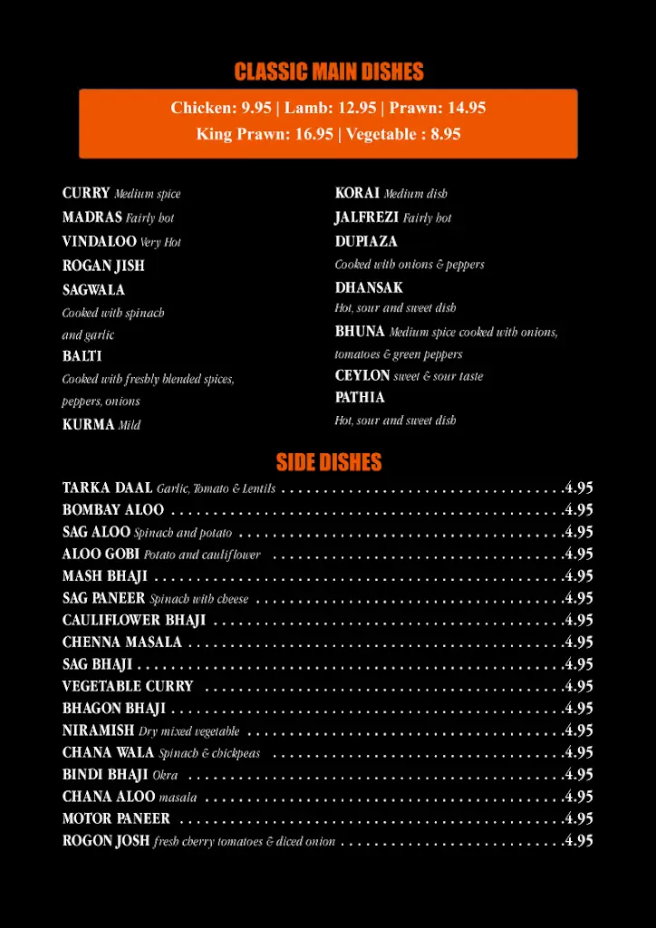 Menü_Bengal Spice_Rainham_Bild_4