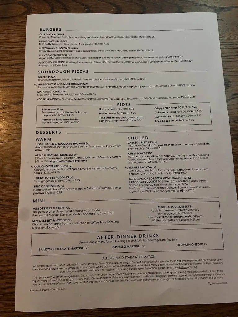 Menu_The White Horse_Radlett_immagine_2