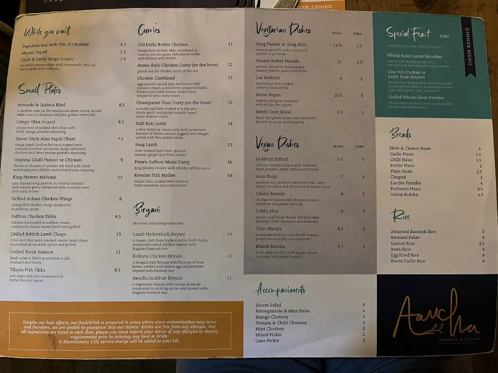 Menu_Aamcha Eastern Kitchen_Radlett_immagine_4