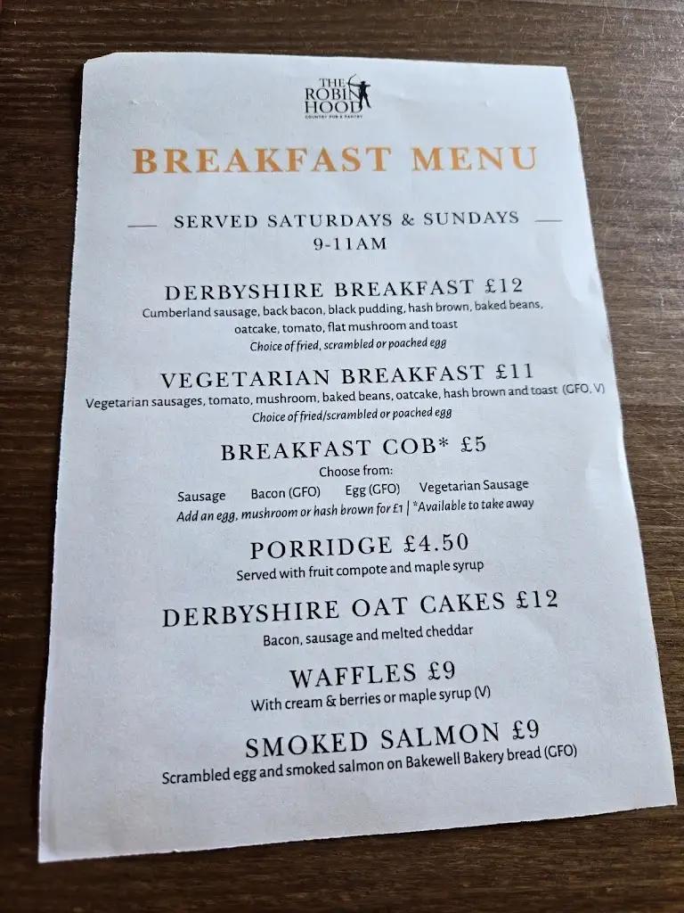Menu_The Robin Hood Inn_Baslow_image_1