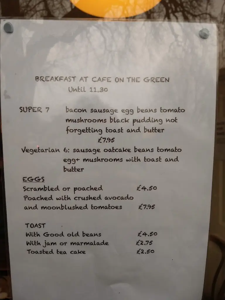 Menu_Café On The Green_Baslow_image_1