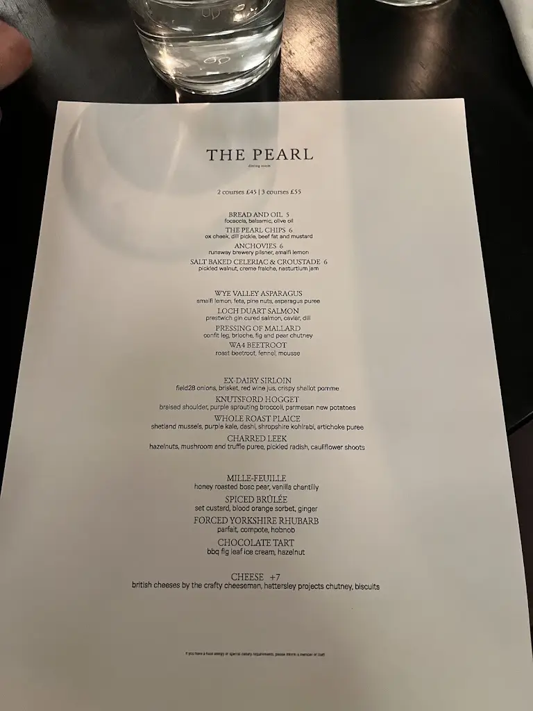 Menu_The Pearl | British dining room_Prestwich_image_3