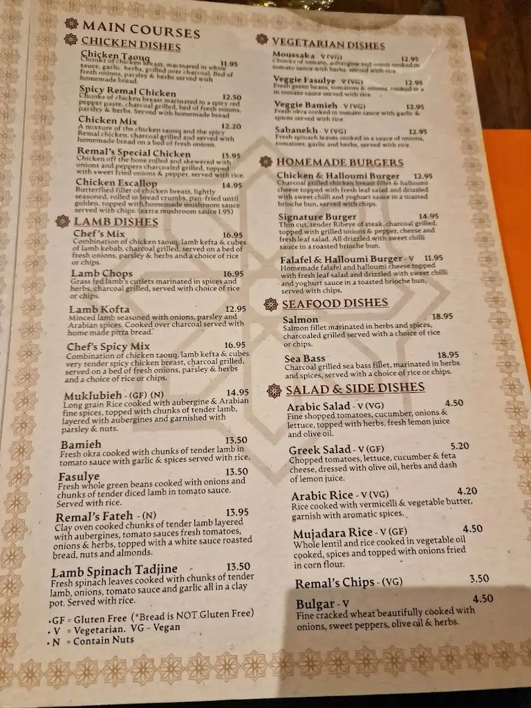 Menu_Remal Restaurant_Prestwich_image_1