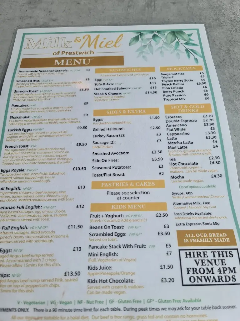 Menu_Milk & Miel of Prestwich_Prestwich_image_2