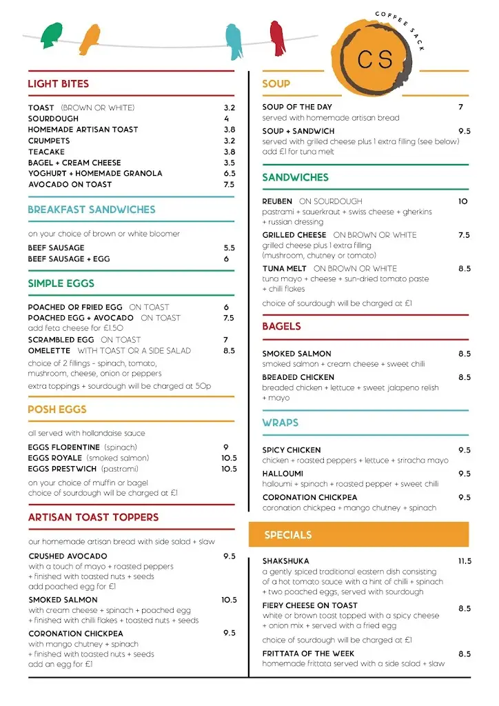 Menu_The Coffee Sack_Prestwich_image_3