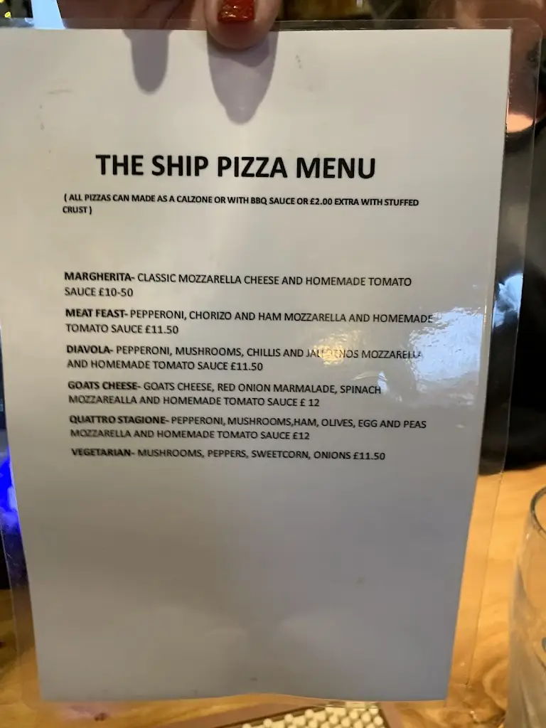 Menu_The Ship_Reedham_image_1