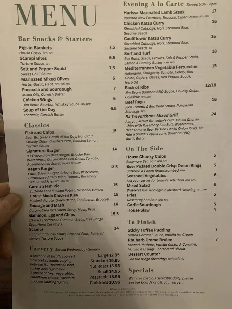 Menu_Inn For All Seasons_Redruth_immagine_1