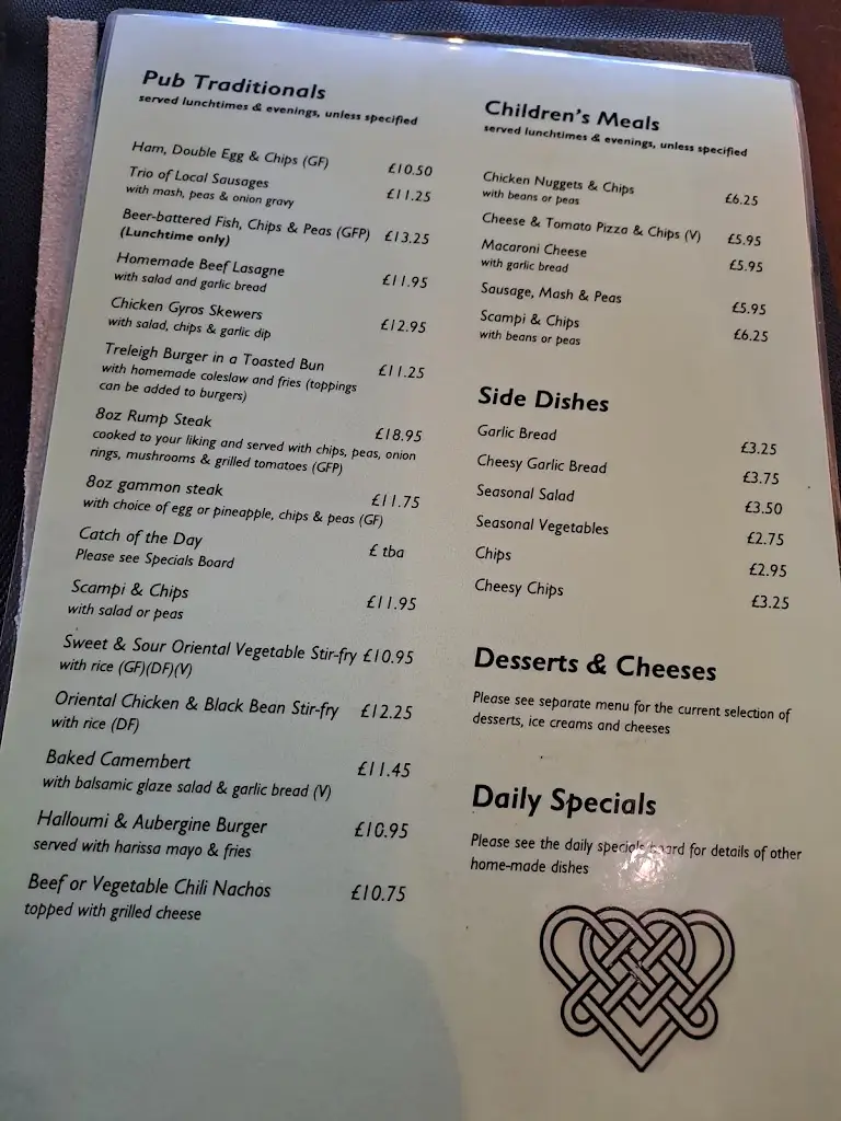 Menu_The Treleigh Arms_Redruth_image_1