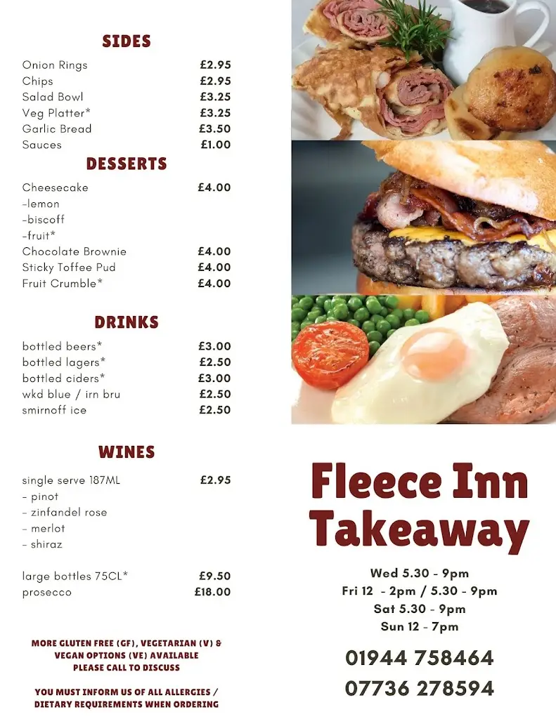 Menu_The Fleece_Rillington_image_1