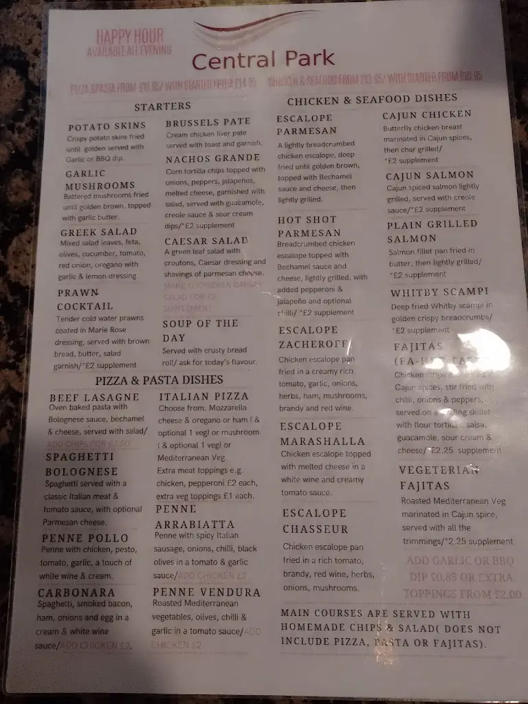 Menu_Central Park_Redcar and Cleveland_image_1