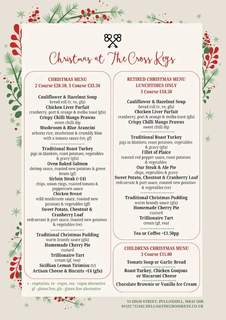 Menu_The Cross Keys_Barton-le-Clay_image_1