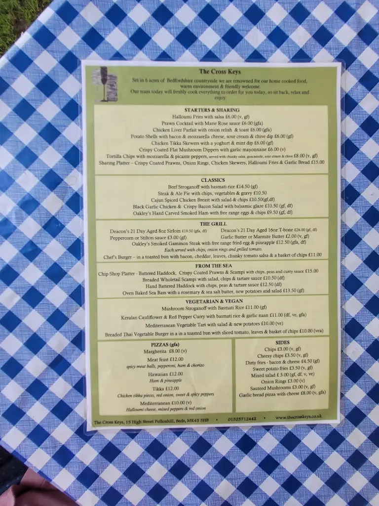 Menu_The Cross Keys_Barton-le-Clay_image_4