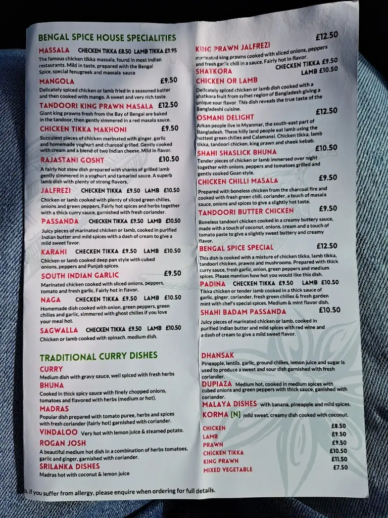 Menu_Bengal Spice_Redcar and Cleveland_image_2