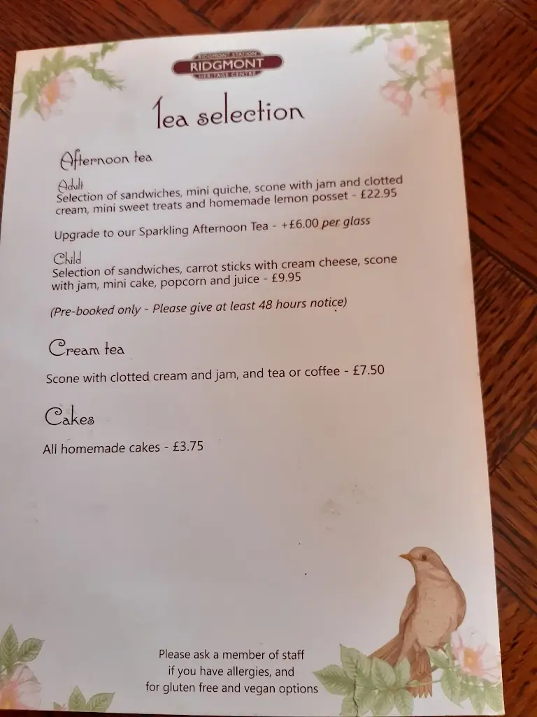 Menu_Ridgmont Station Vintage Tea Room and Heritage Centre_Ridgmont_image_2