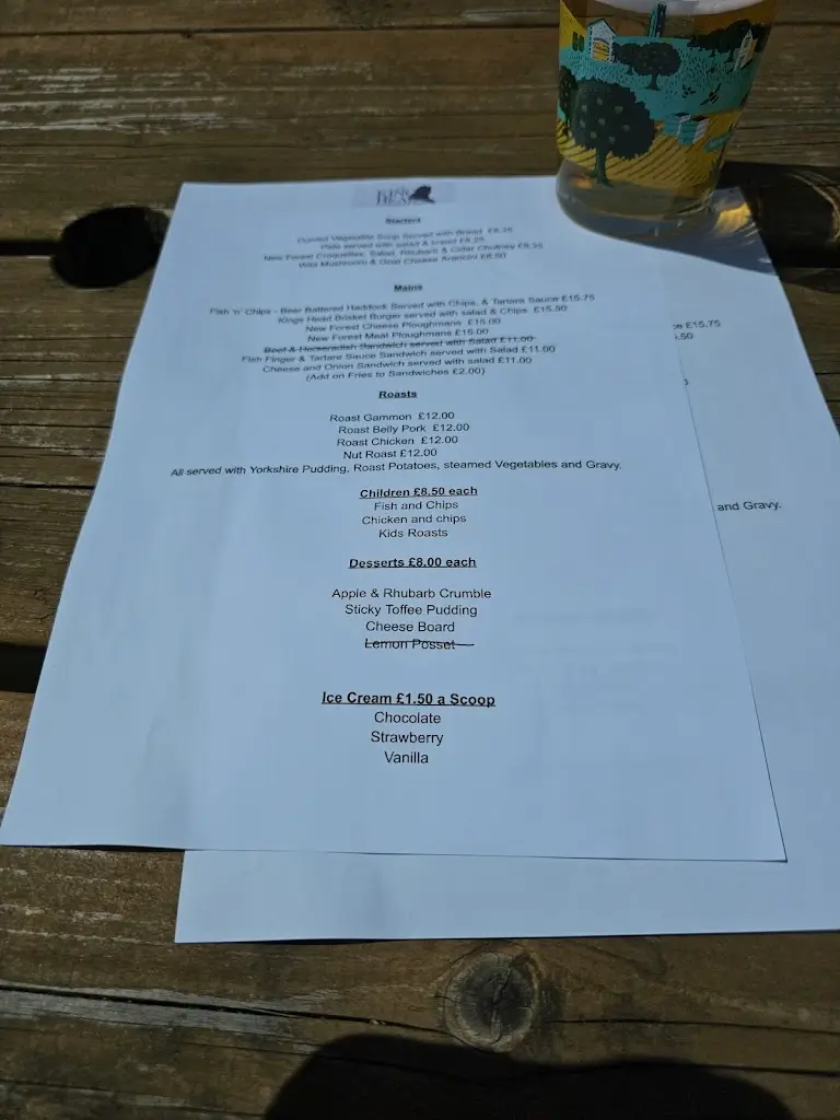 Menu_Kings Head_Redlynch_image_1