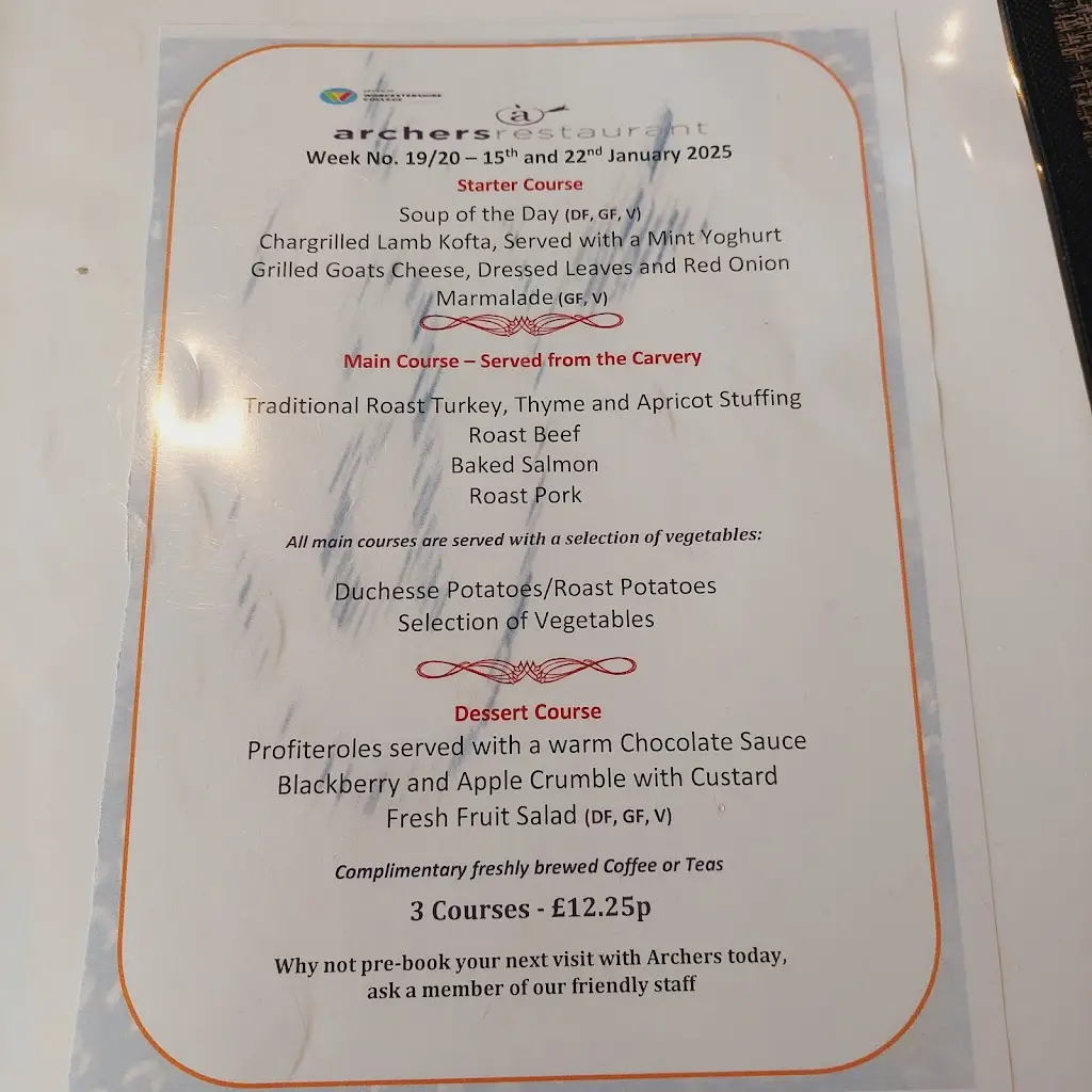 Menu_Archers Restaurant_Redditch_image_1