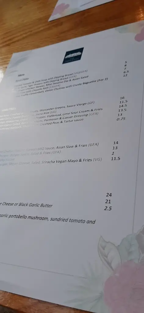 Menu_The Tardebigge_Redditch_image_4