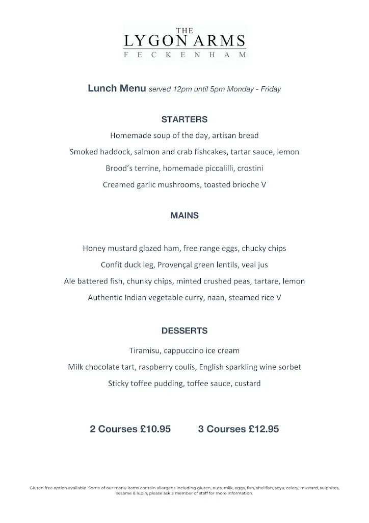 Menu_The Lygon_Redditch_image_2