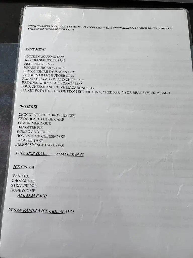 Menu_The Green Man_Ringmer_imagen_1