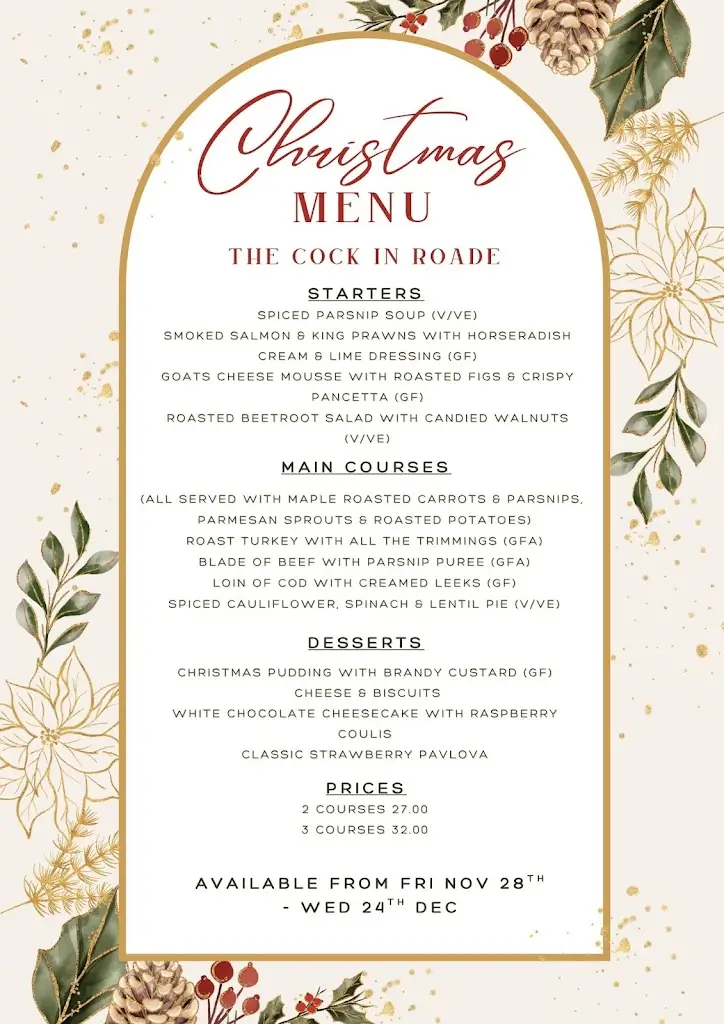 Menu_The Cock At Roade_Roade_image_3