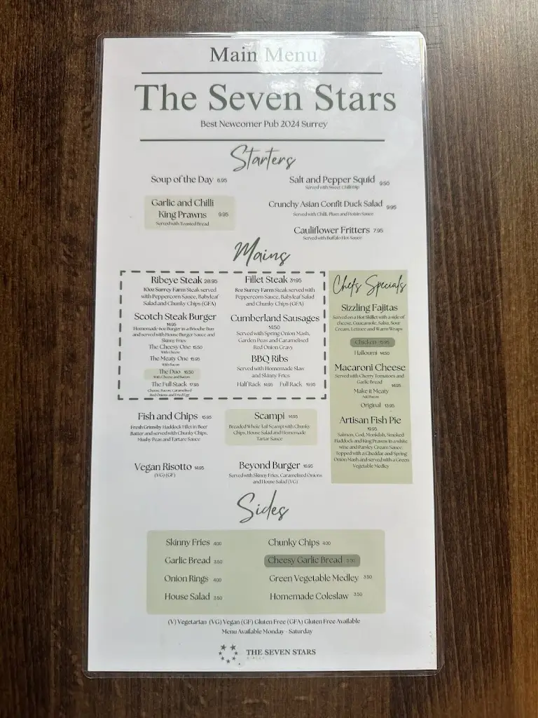 Menu_The Seven Stars_Ripley_imagen_1