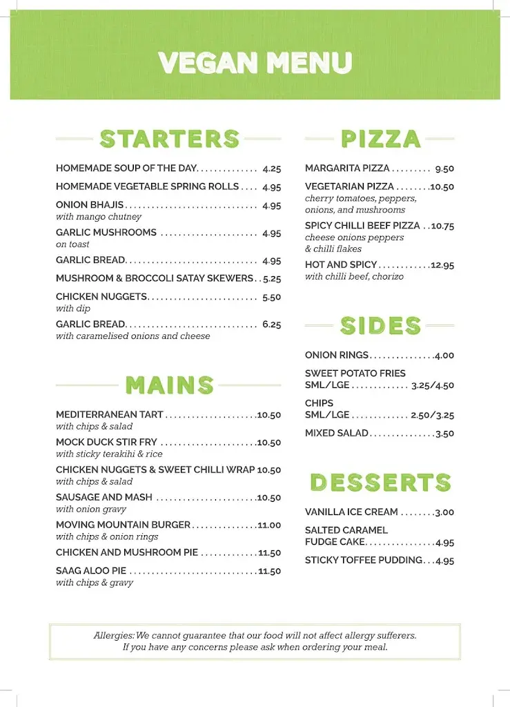 Menu_The Village Inn, Marehay_Ripley_image_2