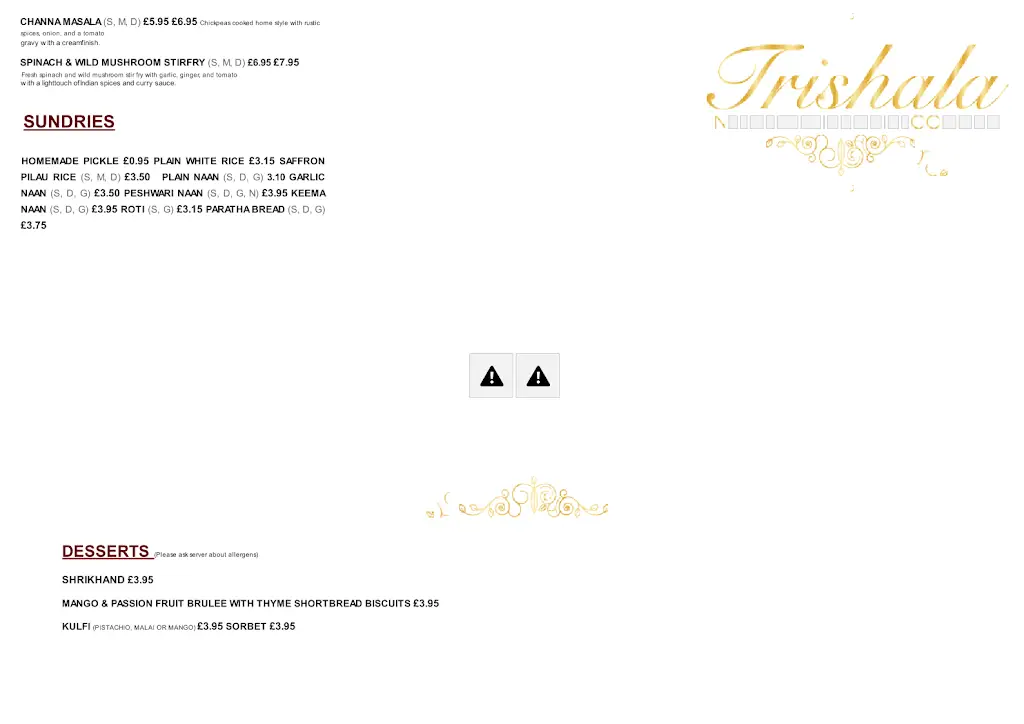 Menu_Trishala - Authentic Indian Restaurant_Redhill_image_3