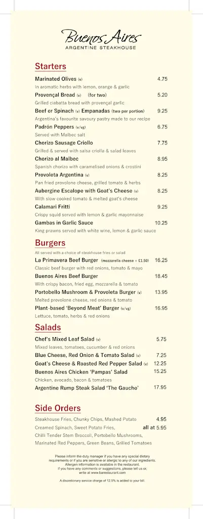 Menu_Buenos Aires Argentine Steakhouse - Reigate_Redhill_image_2