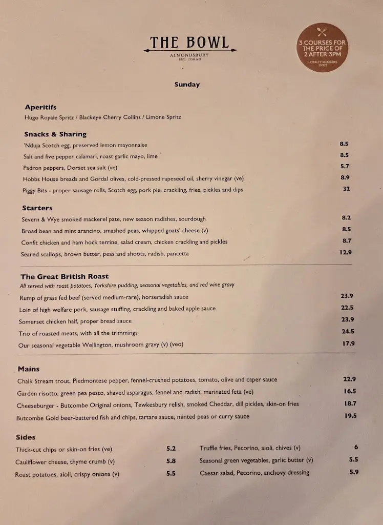 Menu_The Bowl Inn, Almondsbury_Almondsbury_image_1