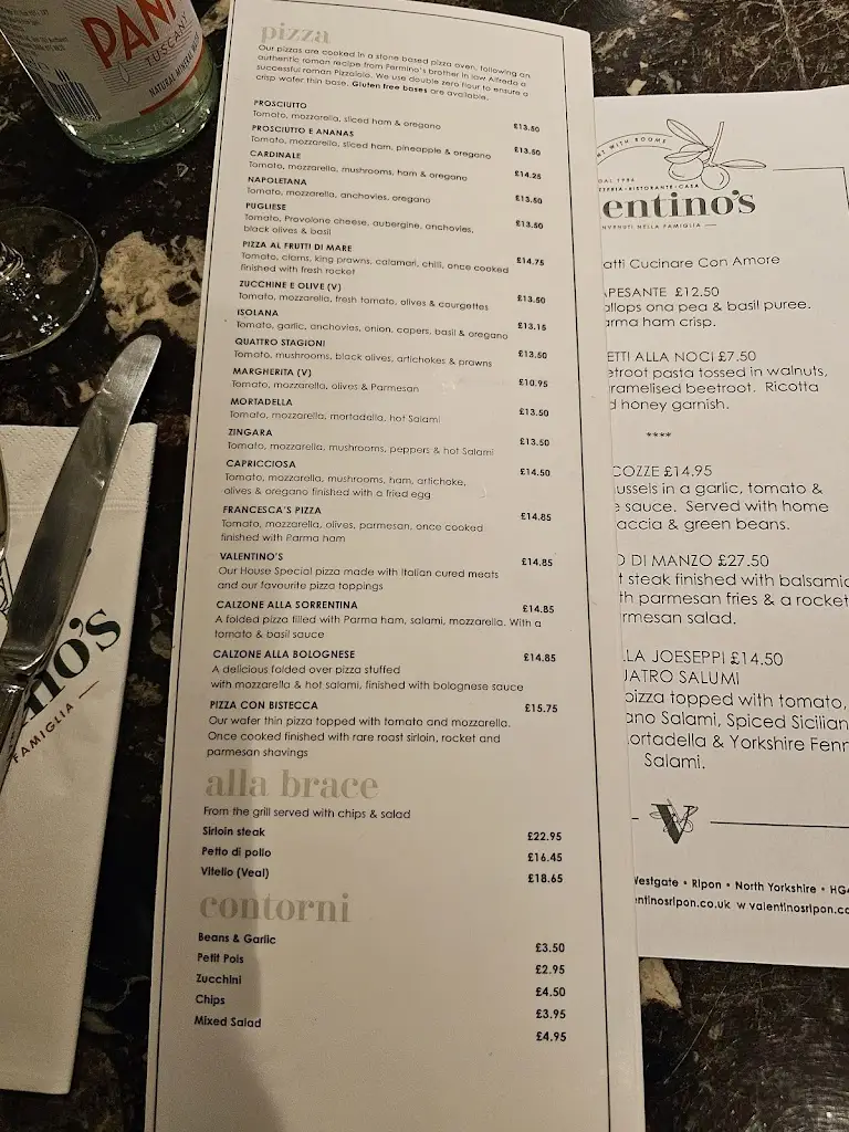 Menu_Valentino's Restaurant_Ripon_image_3